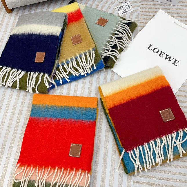 SCARF 185 CM IN COLORFUL GRADIENT WOOL AND MOHAIR 396251