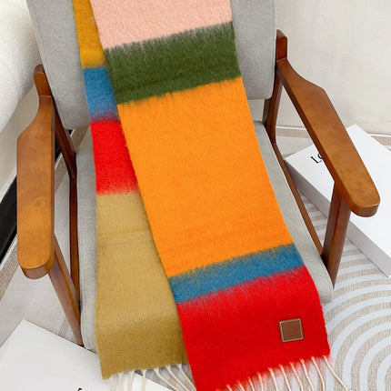 SCARF 185 CM IN COLORFUL GRADIENT WOOL AND MOHAIR 396251