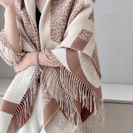 ANAGRAM SCARF 140 CM IN CAMEL BEIGE WOOL 410213