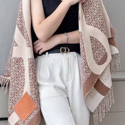 ANAGRAM SCARF 140 CM IN CAMEL BEIGE WOOL 410213