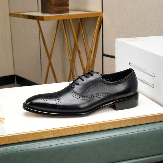 HM OXFORD LACE-UP BLACK WITH PATTERN CALFSKIN
