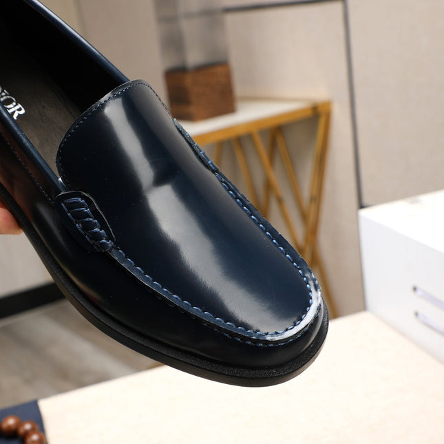 CD RETRO SEWED LOAFER NAVY POLISHED CALFSKIN