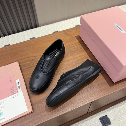 MIUMIU 26S OXFORD IN BLACK LAMBSKIN