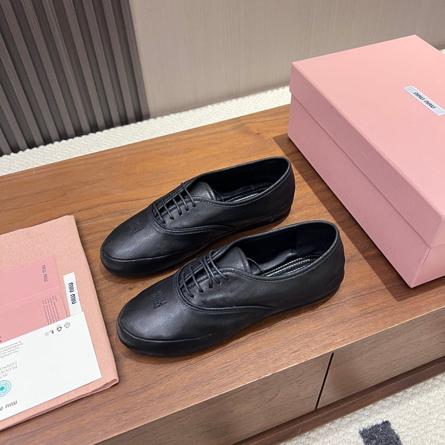 MIUMIU 26S OXFORD IN BLACK LAMBSKIN