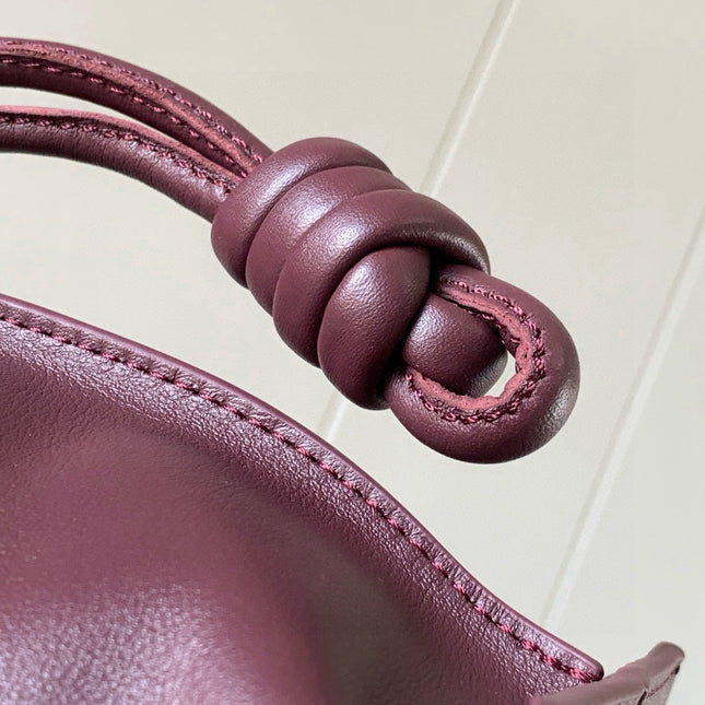 LOEWE 25S LARGE FLAMENCO CLUTCH BAG 30 IN DARK ROSEWOOD CALFSKIN