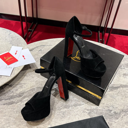 SANDALOO PLATFORM SANDALS 130MM IN BLACK VELVET