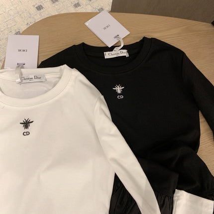 DIOR 25S LONG-SLEEVE PEPLUM T-SHIRT STYLE 186
