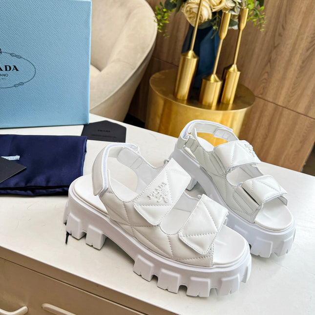PRA MONOLITH NAPPA SANDALS WHITE LAMBSKIN