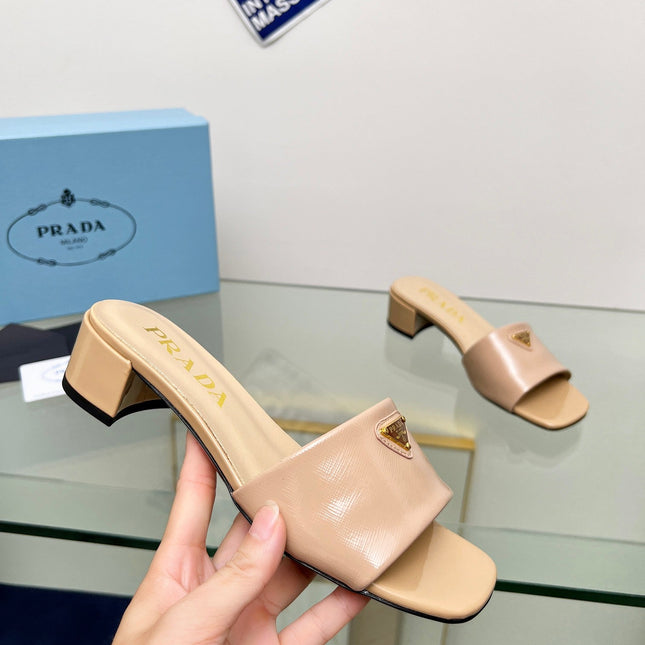 PRA EMBROIDERED SLIDES 40 TUSCAN CALFSKIN
