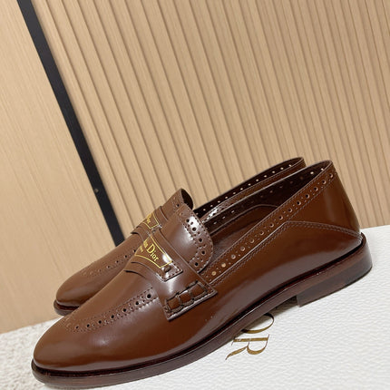 DIOR 25S BOY LOAFERS IN BROWN CALFSKIN