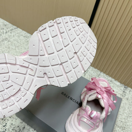 BALENCIAGA 25S 3XL SNEAKERS IN CREAM WHITE MIX PINK PU LEATHER