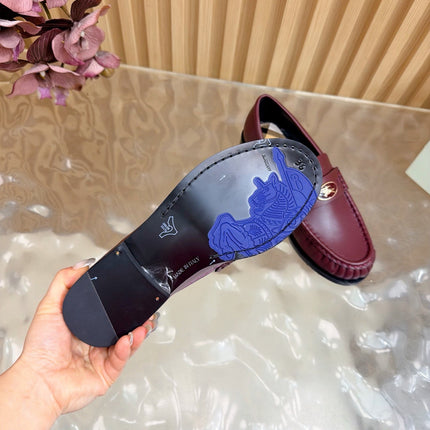 BURBERRY 26S LOAFERS IN DARK RED CALFSKIN