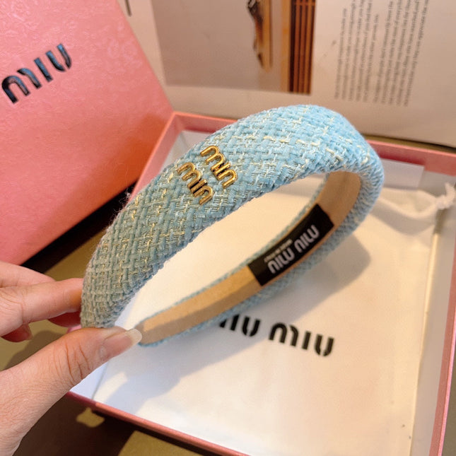 SIMPLE HAIRBAND IN SKY BLUE TWEED 282731