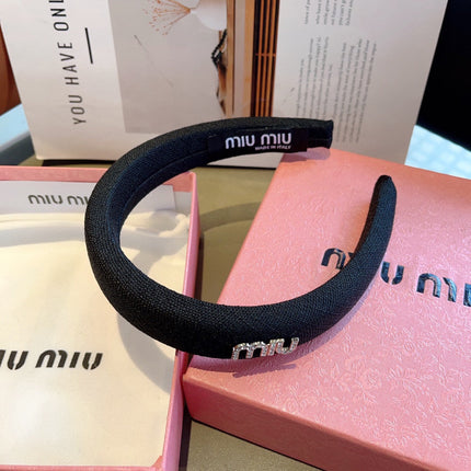 THICK HAIR BAND IN BLACK RAW FABRIC 423578