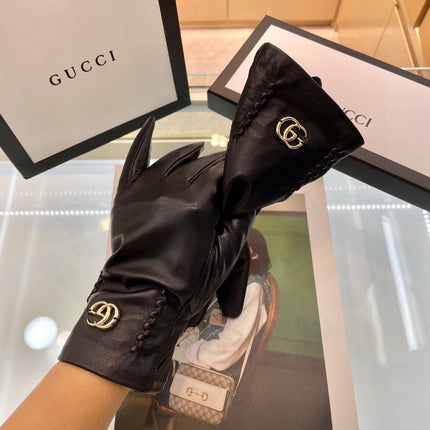 EUROPEAN GLOVES IN BLACK LAMBSKIN WITH CASHMERE LINING 376727