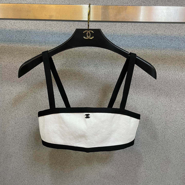 HIGH NECK SWIMSUIT IN WHITE AND BLACK TRIM 627830