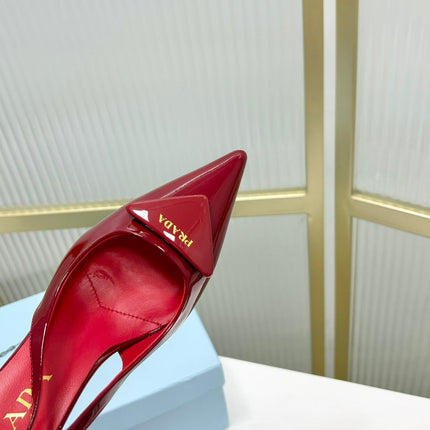 PRA PATENT LEATHER SLINGBACK PUMPS 75 CHERRY