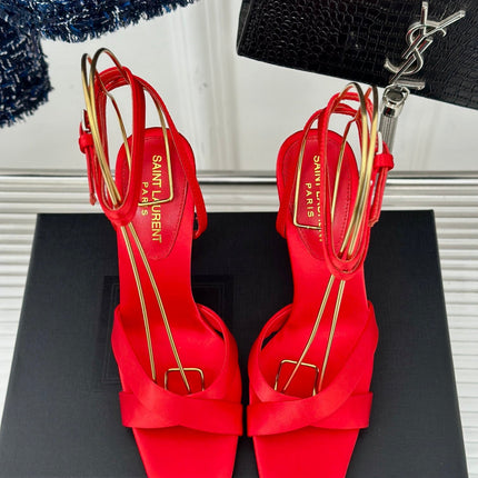 SL CORINNE SANDALS ROSE SATIN CREPE
