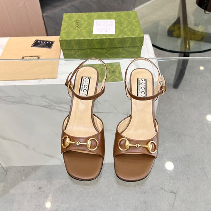 GG HIGH HEELS SANDALS 60 IN BROWN LAMBSKIN