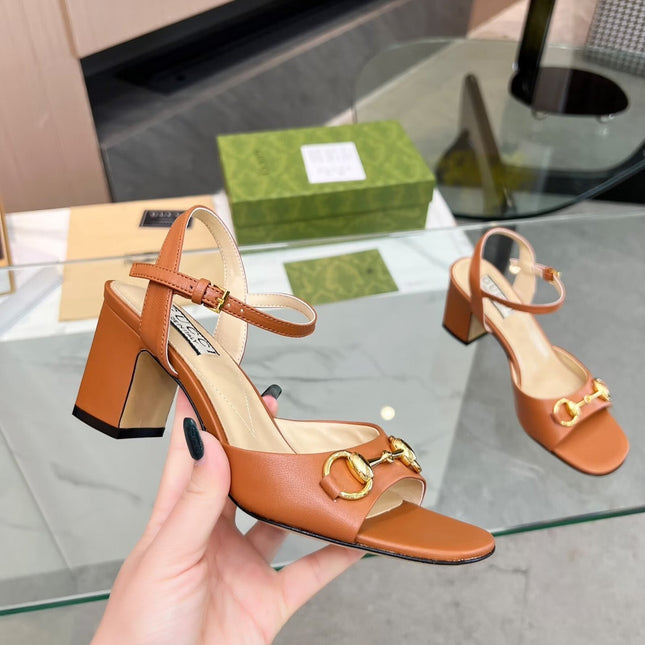GG HIGH HEELS SANDALS 60 IN ORANGE LAMBSKIN