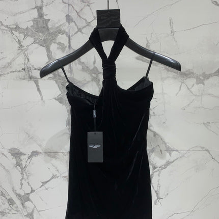 YSL 25S VELVET HALTER TOP STYLE 129