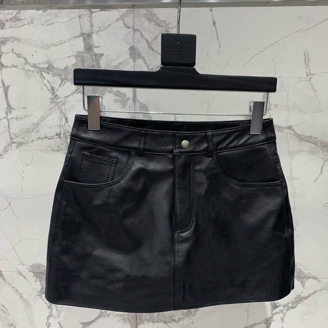 YSL 25S LEATHER MINI SKIRT STYLE 225