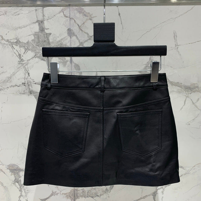 YSL 25S LEATHER MINI SKIRT STYLE 225