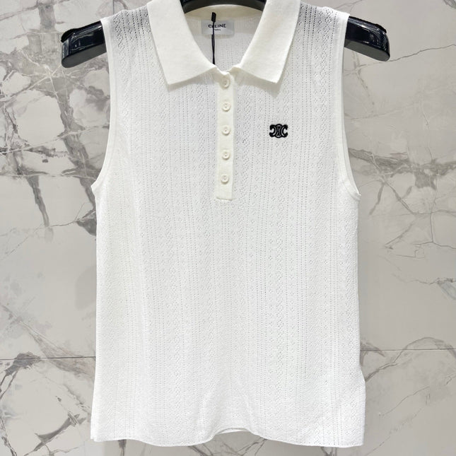 CELINE 26S KNIT POLO TANK TOP 298