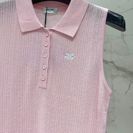 CELINE 26S KNIT POLO TANK TOP 296