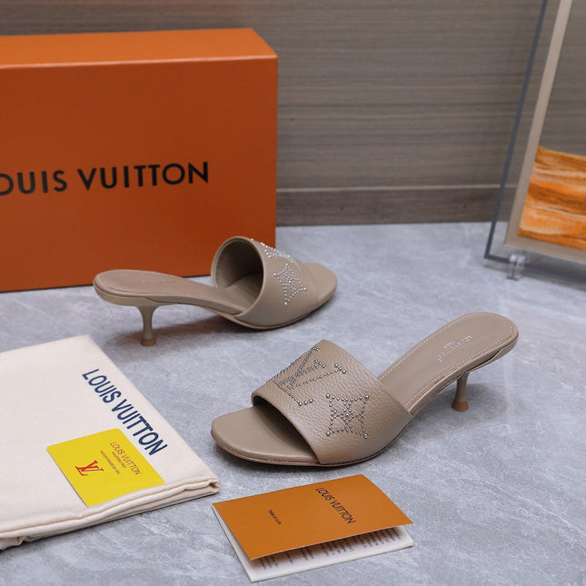 LV 26S 6AM MULE 55MM IN NUDE BROWN CALFSKIN