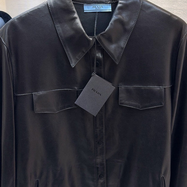 PRADA 25S LEATHER SHIRT JACKET 451