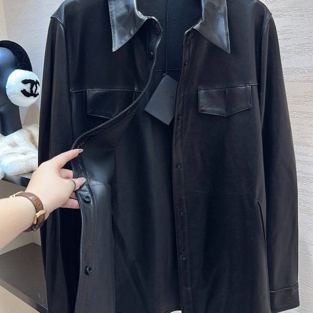 PRADA 25S LEATHER SHIRT JACKET 451