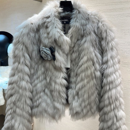 CHANEL 26S SHORT FOX FUR JACKET 808