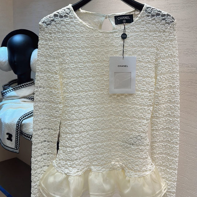CHANEL 26S SHEER ORGANZA BLOUSE 661