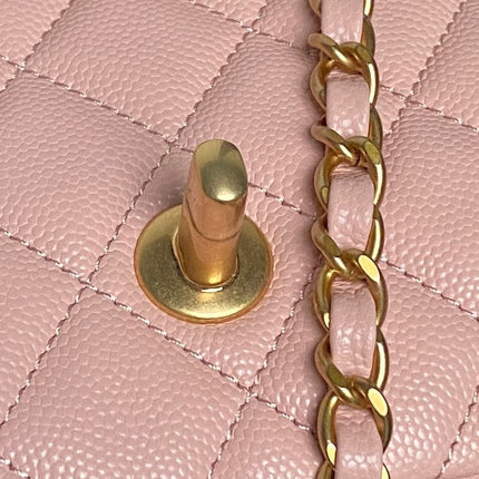 CHANEL 25S FLAP BAG 19 IN PINK CALFSKIN GOLD HARDWARE