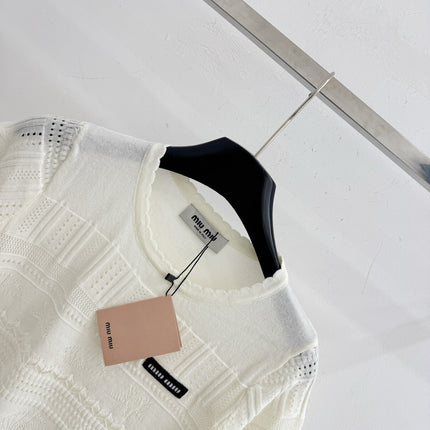 MIUMIU 26S SHORT-SLEEVED SWEATER STYLE 1074