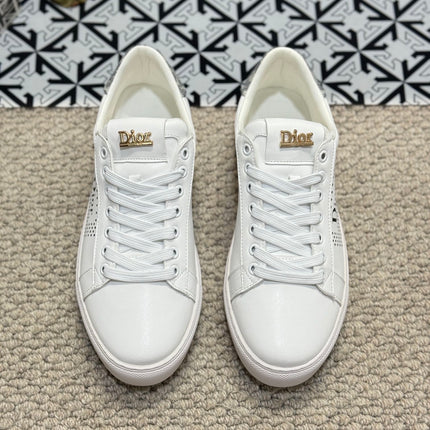 CD LOW TOP BASIC SNEAKER WHITE AND BLACK CALFSKIN