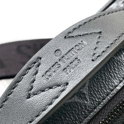 LV 26S S LOCK CROSSBODY BAG 22 IN CHARCOAL GRAY EMBOSSED TAURILLON LEATHER