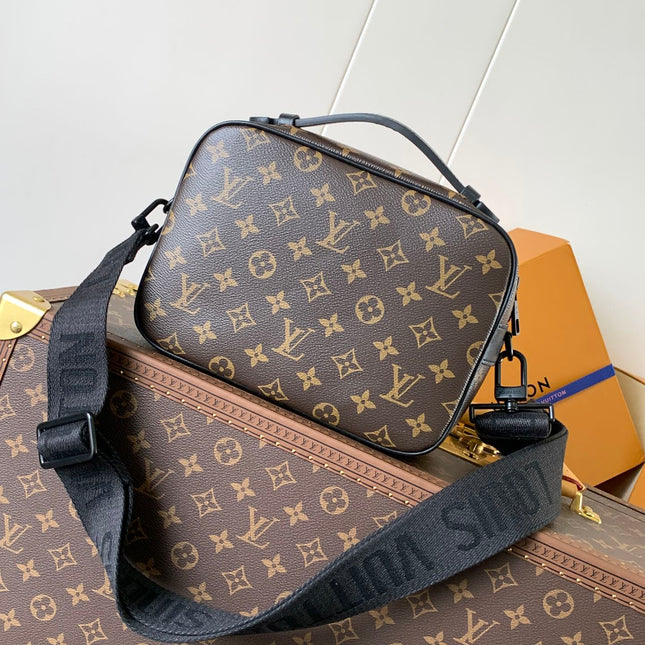 LV 26S S LOCK CROSSBODY BAG 22 IN BROWN EMBOSSED TAURILLON LEATHER