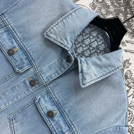 JACKET DENIM JACQUARD DUSTY BLUE 266724
