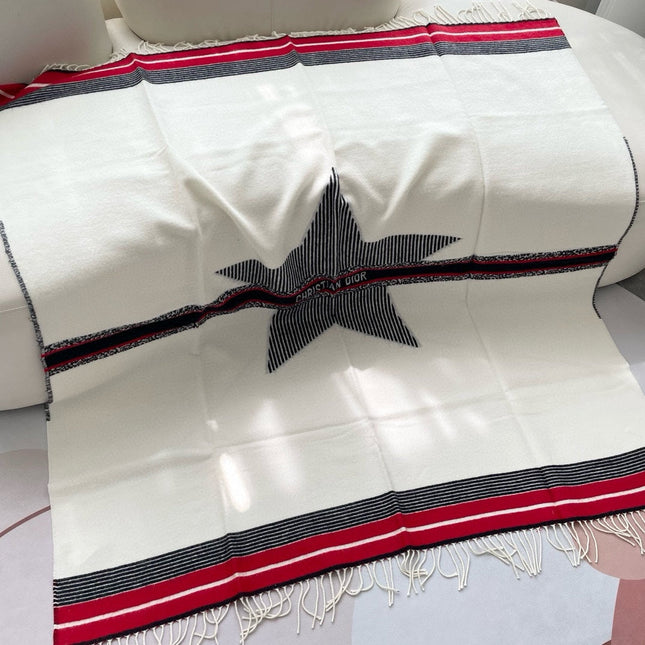 LARGE SHAWL 140 CM IN WHITE MIX COLORFUL CASHMERE AND WOOL 416843