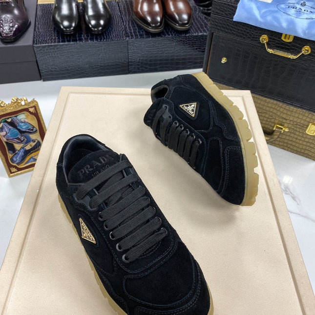 PRA TRAIL FADED BLACK SUEDE SNEAKERS