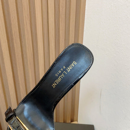 SL SQUARE TOED NUIT PUMPS BLACK CALFSKIN