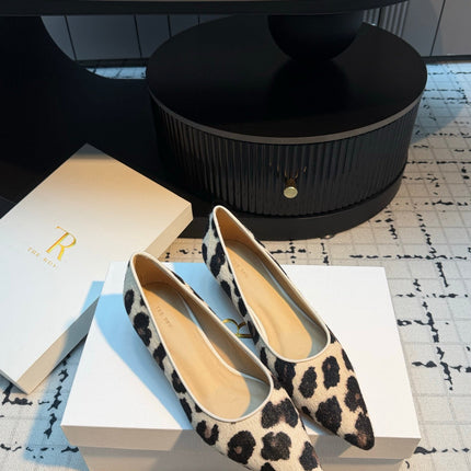 THE ROW 26S POINTED TOE HIGH HEELS 35MM IN WHITE SPOTTED CALF HAIR