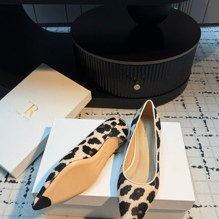 THE ROW 26S POINTED TOE HIGH HEELS 35MM IN WHITE SPOTTED CALF HAIR