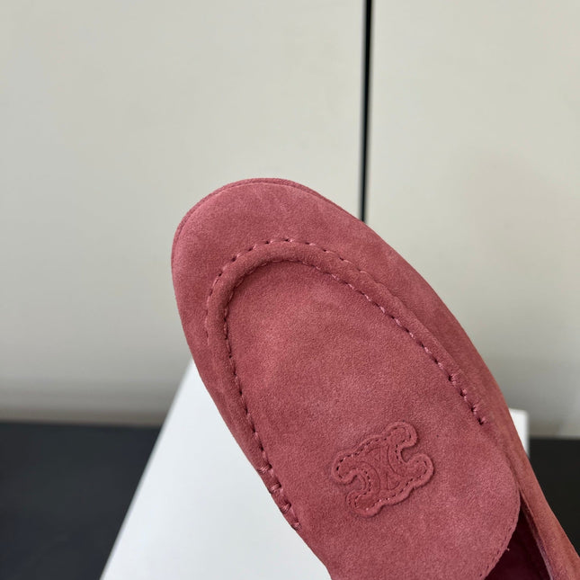 CELINE 26S MAILLON TRIOMPHE LOAFER IN PINK SUEDE