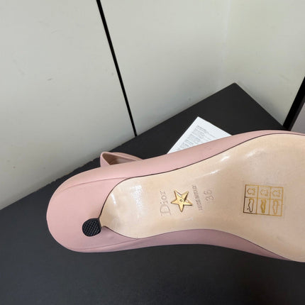 DIOR 26S POINTED-TOE HIGH HEELS 35MM IN PINK CALFSKIN GOLD HARDWARE
