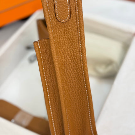 HM 26S EVELYNE BAG 23MM IN ORANGE BROWN GRAINED CALFSKIN