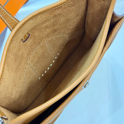 HM 26S EVELYNE BAG 23MM IN ORANGE BROWN GRAINED CALFSKIN