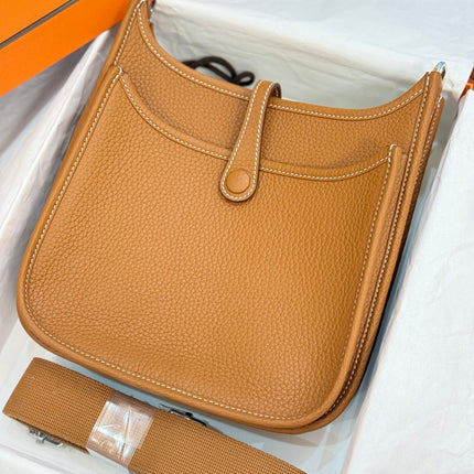 HM 26S EVELYNE BAG 23MM IN ORANGE BROWN GRAINED CALFSKIN
